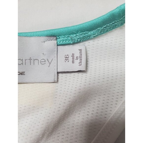 Women Adidas Stella McCartney Sz 0 White Tennis Tank Top Preppy Cutout Althletic - Picture 11 of 13